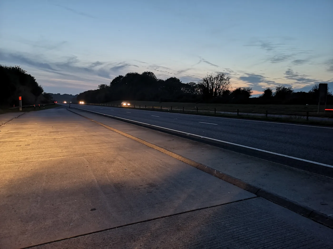 The A31 near Bere Regis at dusk. The photograph was taken before the works in this story.