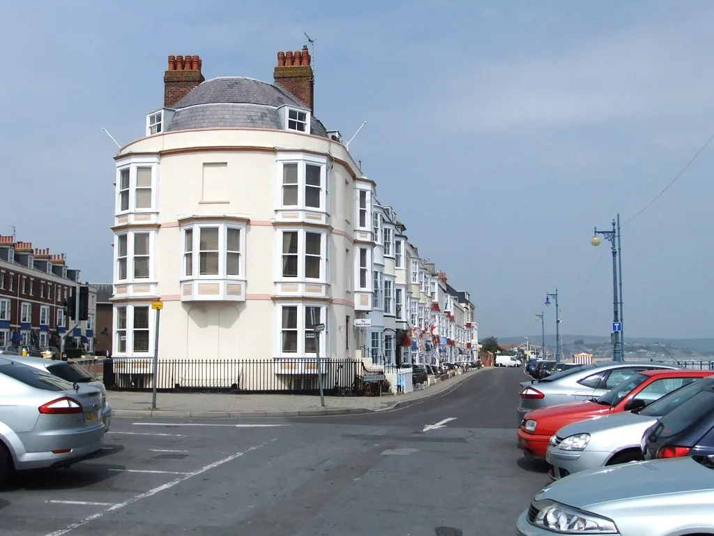 Brunswick Terrace on the Weymouth seafront. Weymouth is the largest town in the Dorset Council area and the one with the most sales.