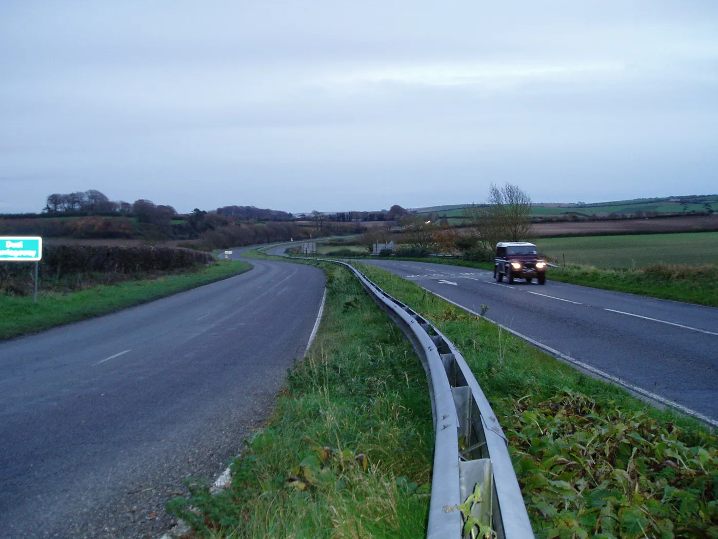 The A352 Wareham Road west of Wareham, near Owermoigne. The picture does not show the scene of the collision.